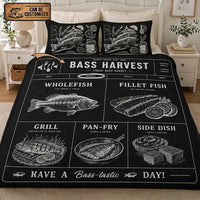 Bass Harvest Fresh Bass Market Quilt Bedding Set