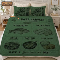 Bass Harvest Fresh Bass Market Quilt Bedding Set
