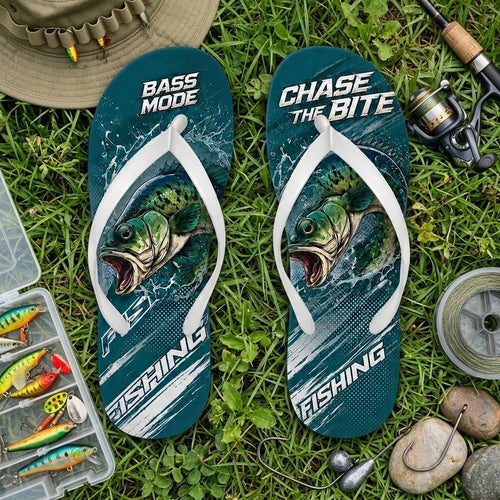 Bass Mode Chase The Bite Fishing Flip Flops