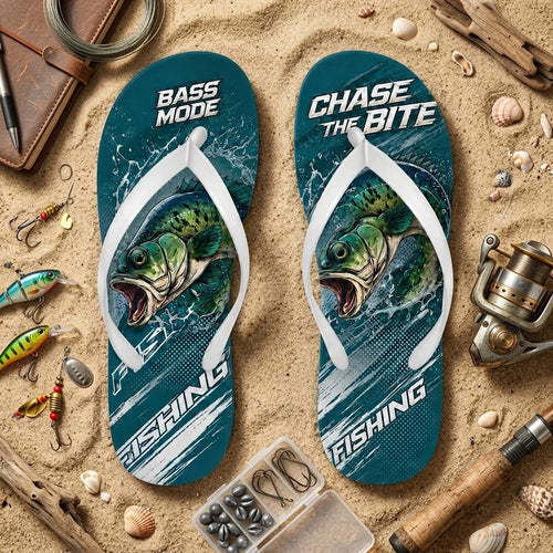 Bass Mode Chase The Bite Fishing Flip Flops