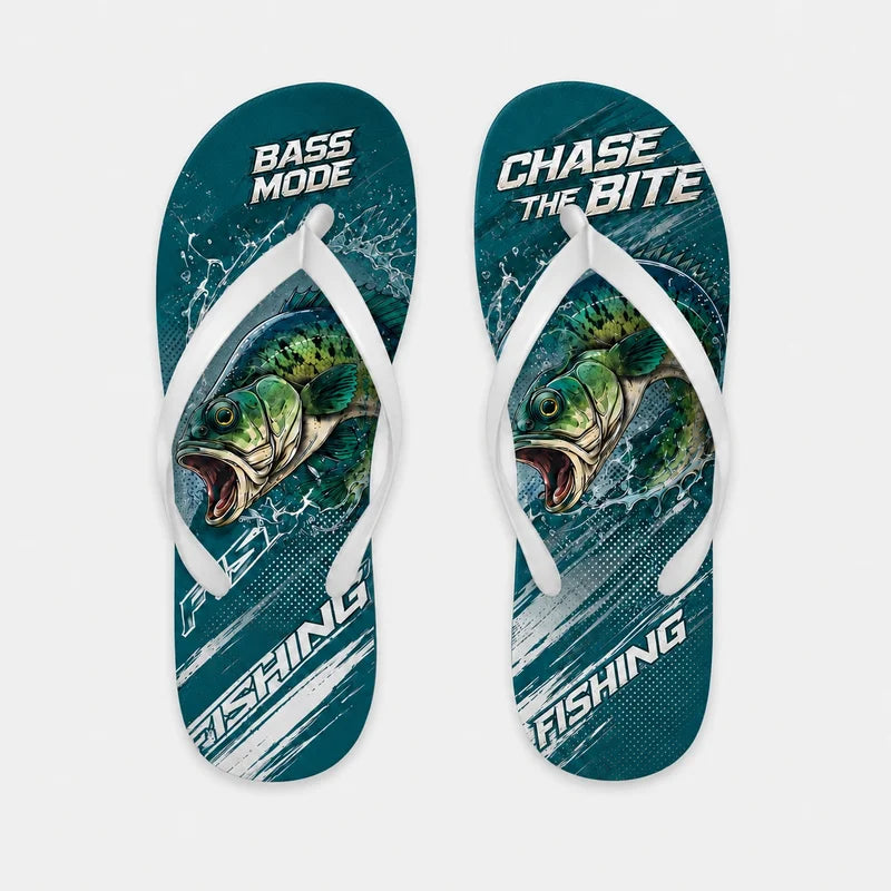 Bass Mode Chase The Bite Fishing Flip Flops