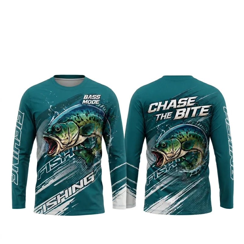 Bass Mode Chase The Bite Fishing Long Sleeve Shirt