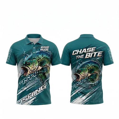 Bass Mode Chase The Bite Fishing Polo Shirt