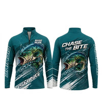 Bass Mode Chase The Bite Fishing Zip Long Sleeve Shirt