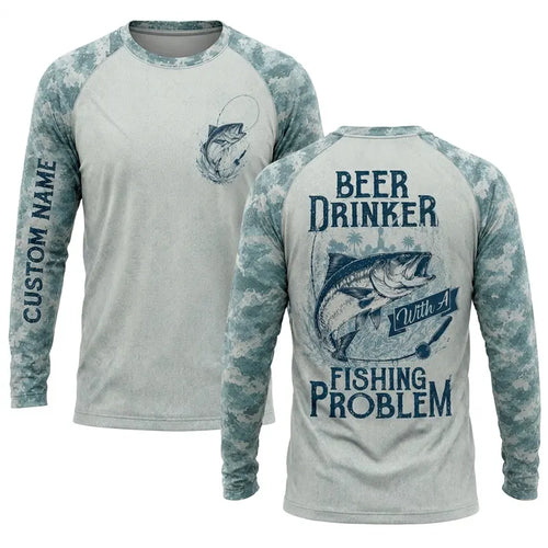 Beer Drinker With A Fishing Problem Personalized Fishing Apparel