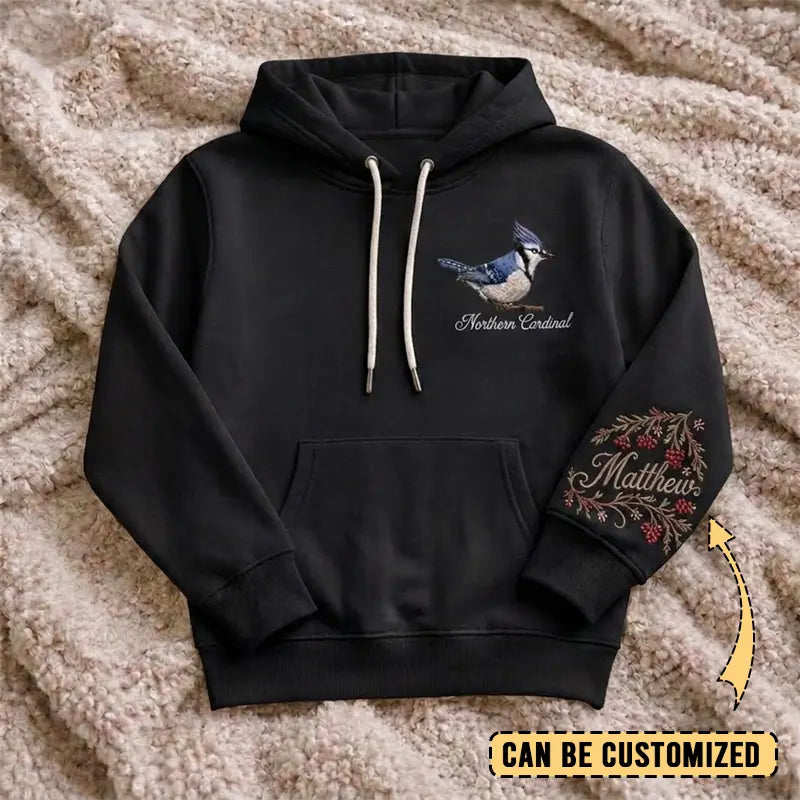Birding Blue Jay Embroidered Hoodie 2026
