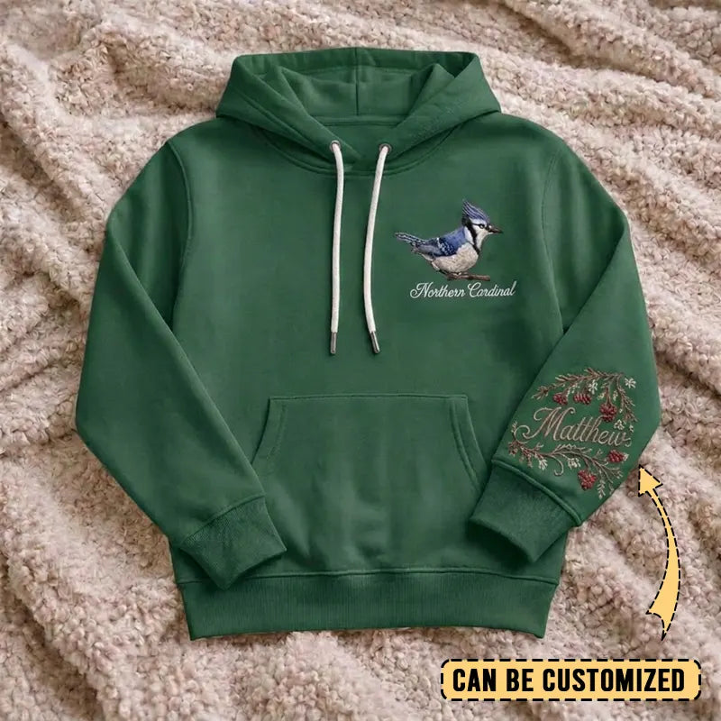 Birding Blue Jay Embroidered Hoodie 2026