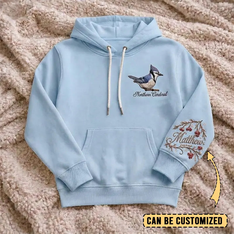 Birding Blue Jay Embroidered Hoodie 2026