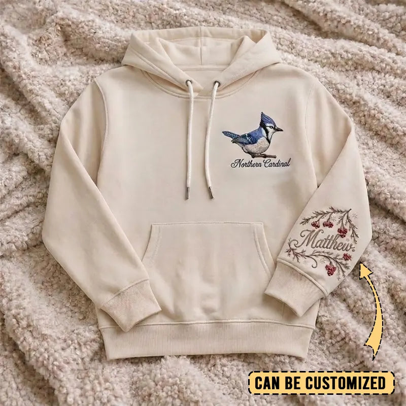 Birding Blue Jay Embroidered Hoodie 2026