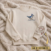 Birding Blue Jay Sweater – Print & Embroidery