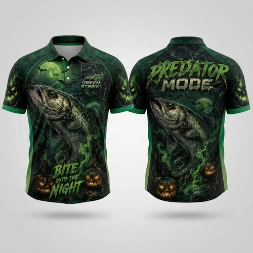 Bite Into The Night Predator Mode Halloween Polo Shirt