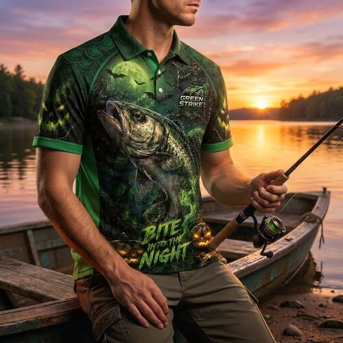 Bite Into The Night Predator Mode Halloween Polo Shirt