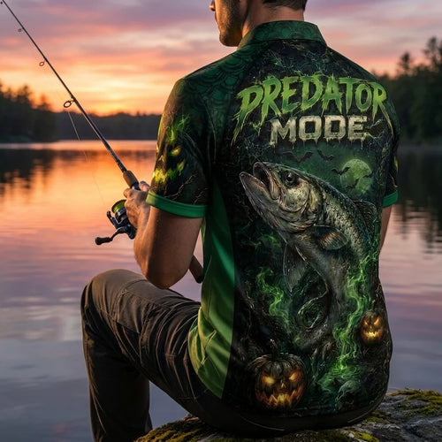 Bite Into The Night Predator Mode Halloween Polo Shirt