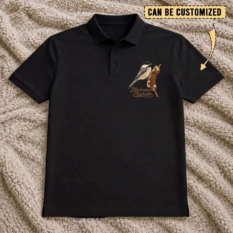 Black-capped Chickadee Embroidered Polo Shirt 2026