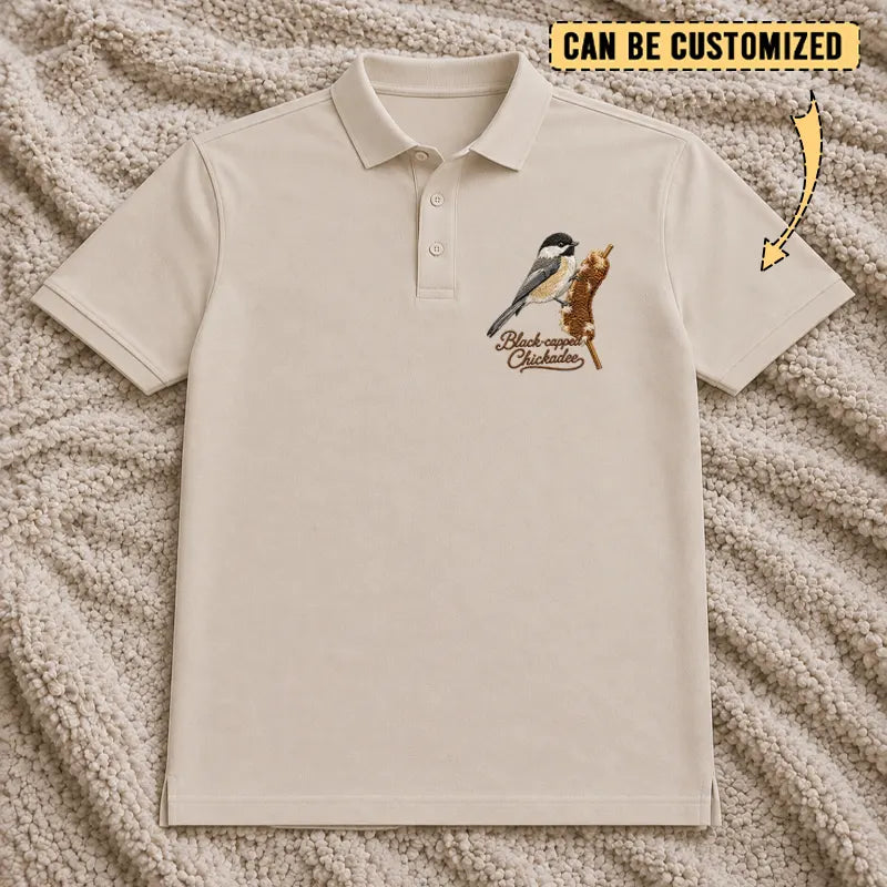 Black-capped Chickadee Embroidered Polo Shirt 2026