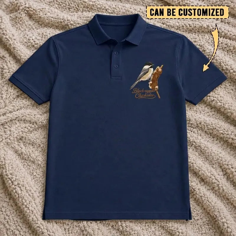 Black-capped Chickadee Embroidered Polo Shirt 2026