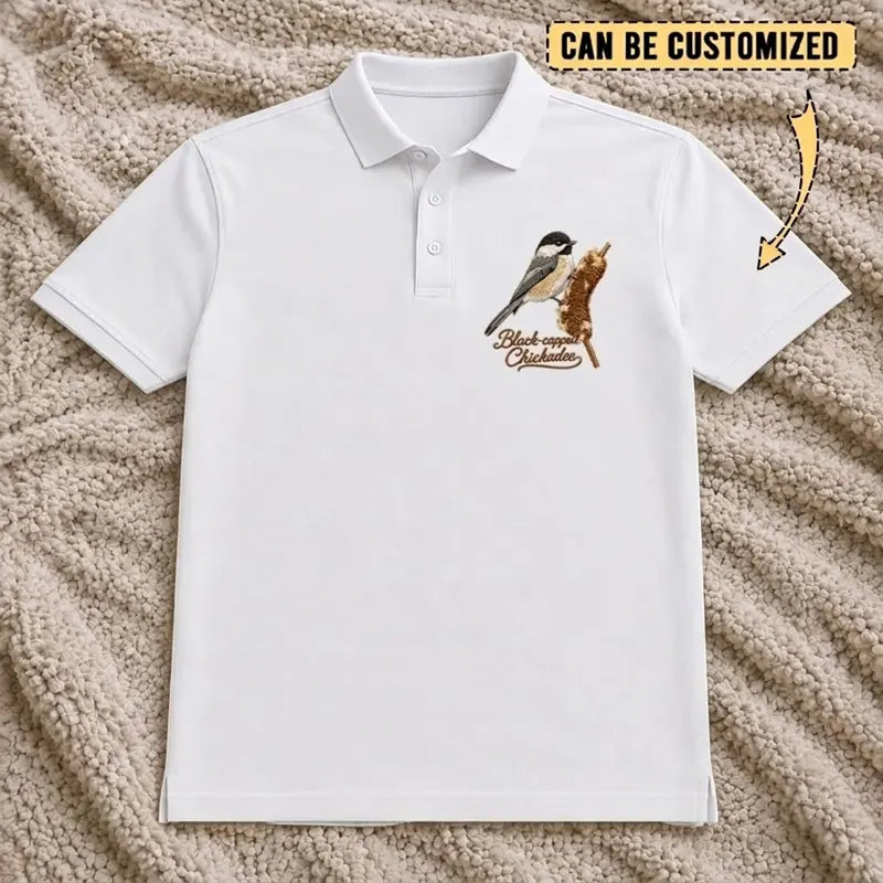 Black-capped Chickadee Embroidered Polo Shirt 2026