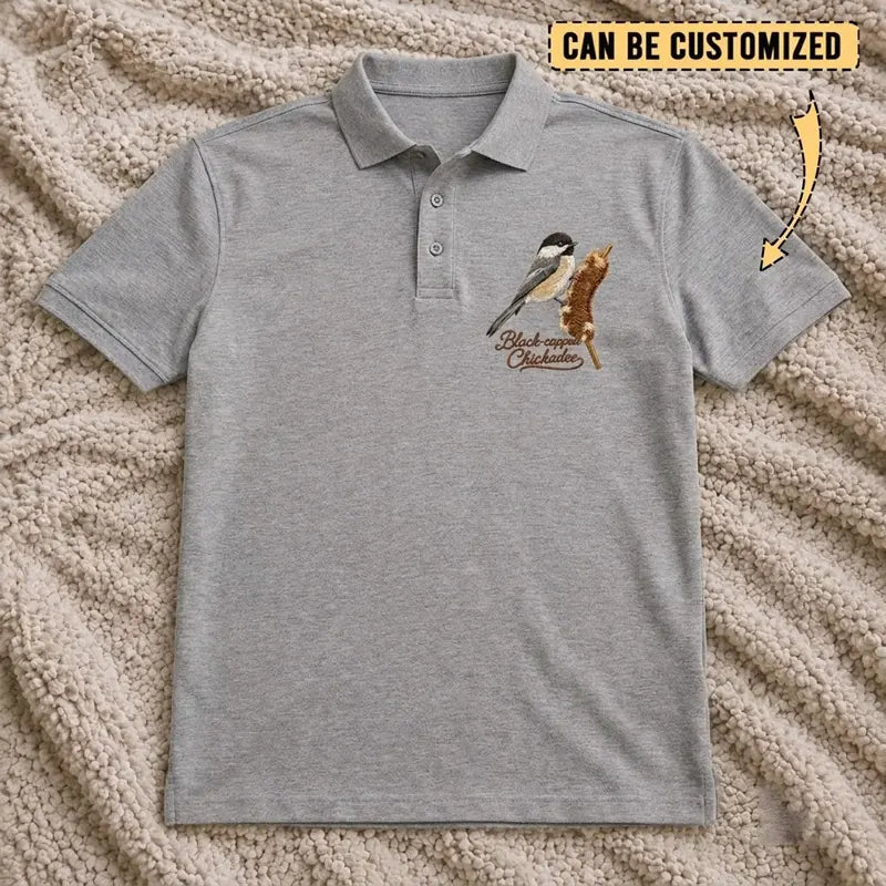 Black-capped Chickadee Embroidered Polo Shirt 2026
