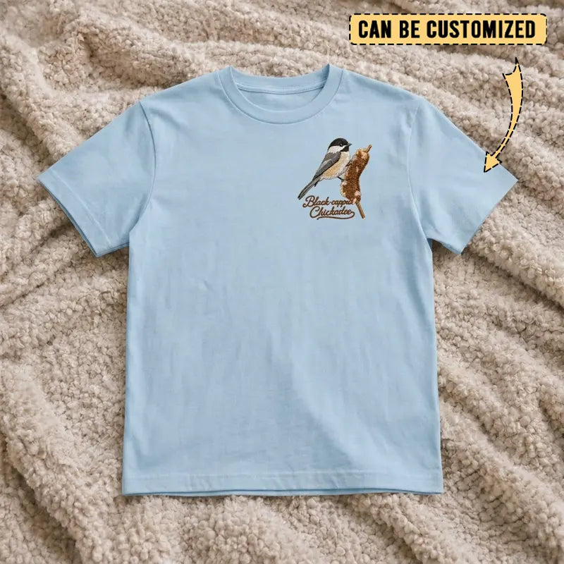 Black-capped Chickadee Embroidered T-Shirt 2026