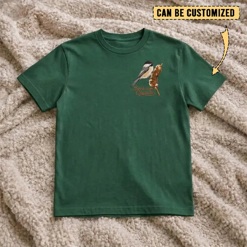 Black-capped Chickadee Embroidered T-Shirt 2026