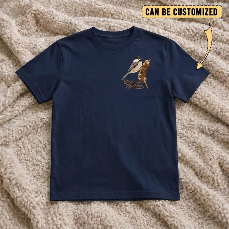 Black-capped Chickadee Embroidered T-Shirt 2026