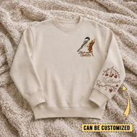 Black-capped Chickadee Sweater – Print & Embroidery