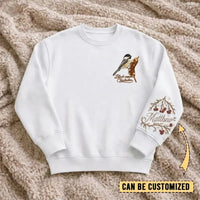 Black-capped Chickadee Sweater – Print & Embroidery