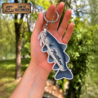Personalized Fish Shaped Embroidered Keychain Tag