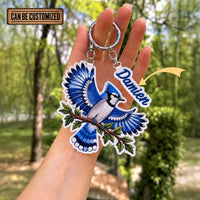 Personalized Bird Shaped Embroidered Keychain Tag