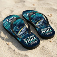 Bluefin Tuna Ocean Wave Flip Flops