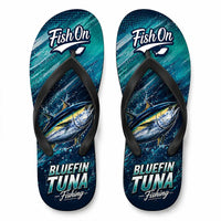Bluefin Tuna Ocean Wave Flip Flops