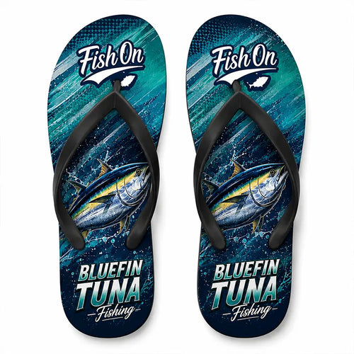 Bluefin Tuna Ocean Wave Flip Flops