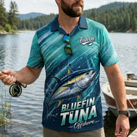Bluefin Tuna Ocean Wave Hawaiian Shirt