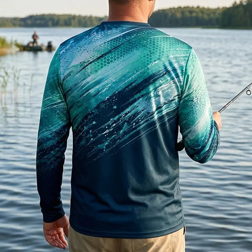 Bluefin Tuna Ocean Wave Long Sleeve Shirt