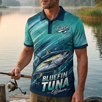 Bluefin Tuna Ocean Wave Polo Shirt