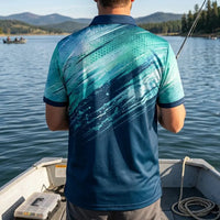 Bluefin Tuna Ocean Wave Polo Shirt