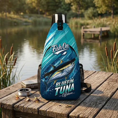 Bluefin Tuna Ocean Wave Sling Bag
