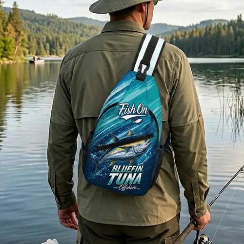 Bluefin Tuna Ocean Wave Sling Bag