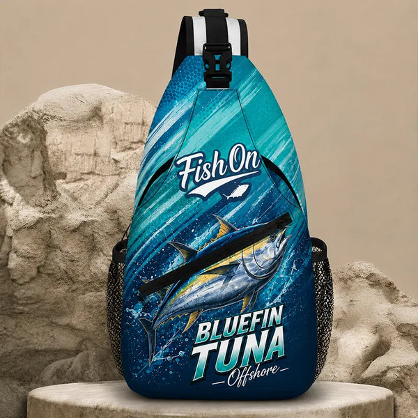 Bluefin Tuna Ocean Wave Sling Bag