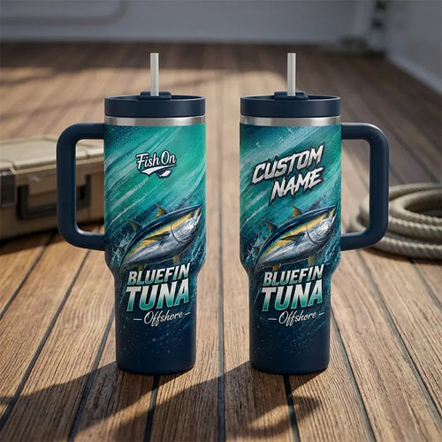 Bluefin Tuna Ocean Wave Tumbler