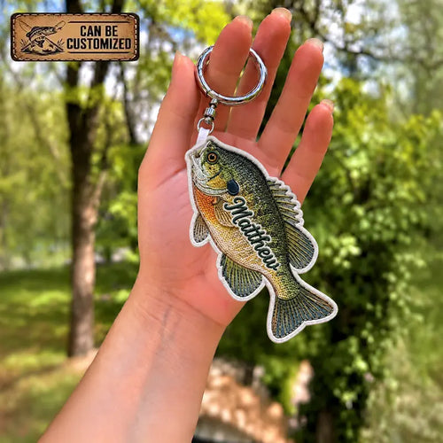 Personalized Fish Shaped Embroidered Keychain Tag