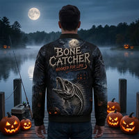 Bone Catcher Halloween Fishing Bomber Jacket