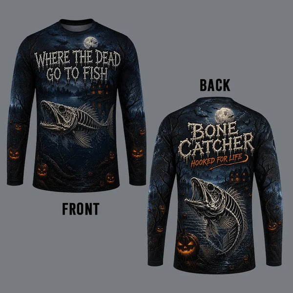 Bone Catcher Halloween Fishing Long Sleeve Shirt