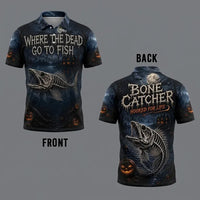 Bone Catcher Halloween Fishing Polo Shirt