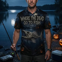 Bone Catcher Halloween Fishing Polo Shirt