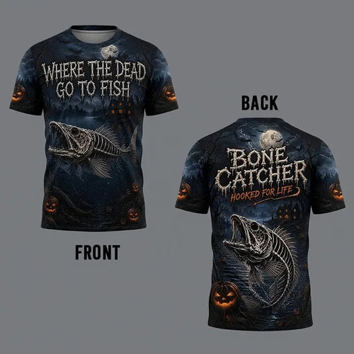 Bone Catcher Halloween Fishing T-Shirt