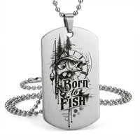 Born To Fish Personalized Dog Tag Necklace