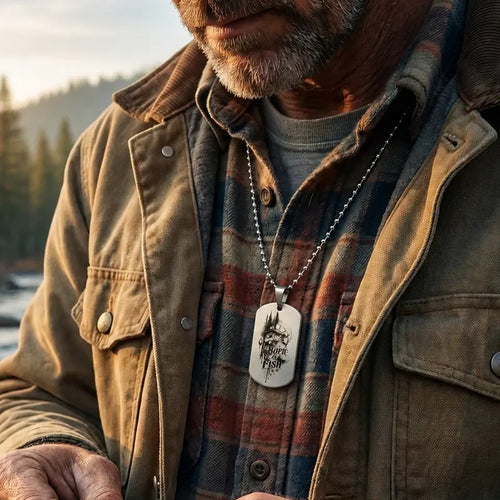 Born To Fish Personalized Dog Tag Necklace