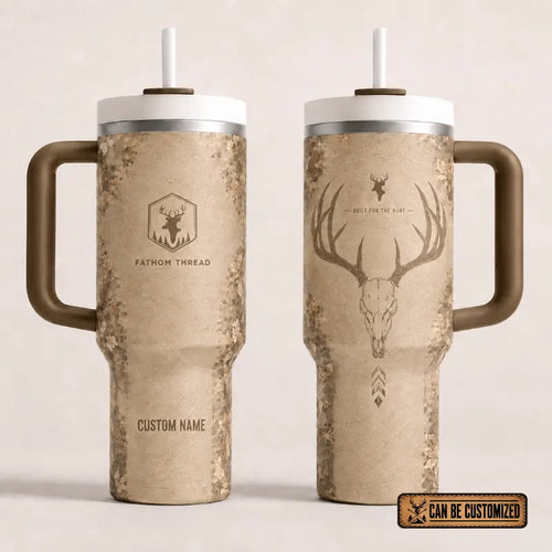 Built For The Hunt Deer Skull 40oz Handled Tumbler