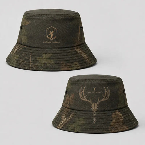 Built For The Hunt Deer Skull Camo Bucket Hat